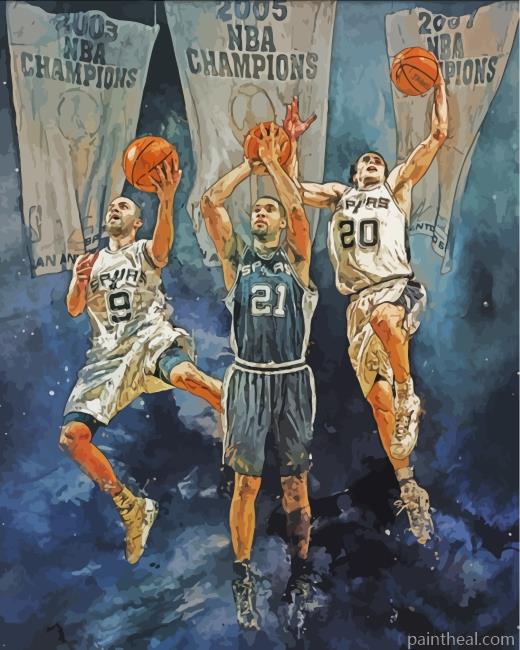 San Antonio Sprus Illustration Painting By Numbers Kits