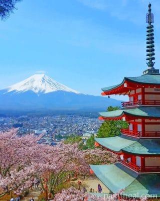 Arakurayama Sengen Park Japan Painting By Numbers Kits