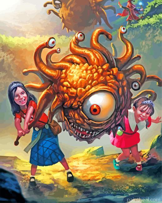 Girls And Monsters Painting By Numbers Kits