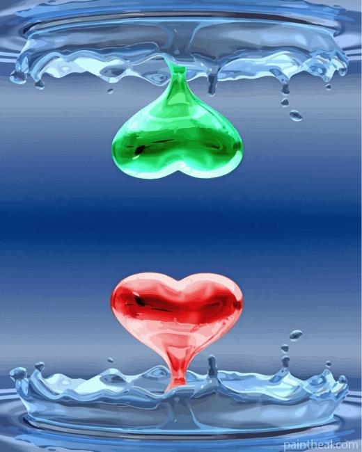 Hearts Water Drop Painting By Numbers Kits
