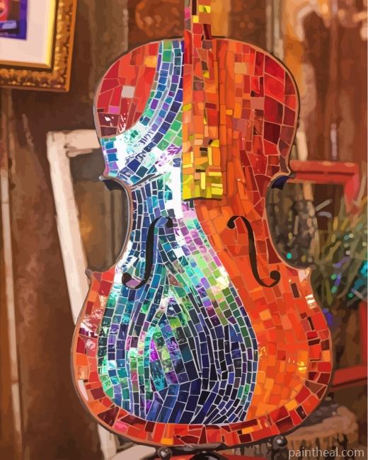 Violin Mosaic Painting By Numbers Kits