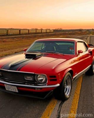 Red Ford Mustang Painting By Numbers Kits