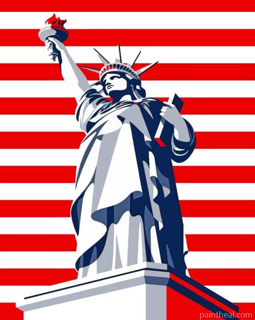 Statue Of Liberty Illustration Painting By Numbers Kits