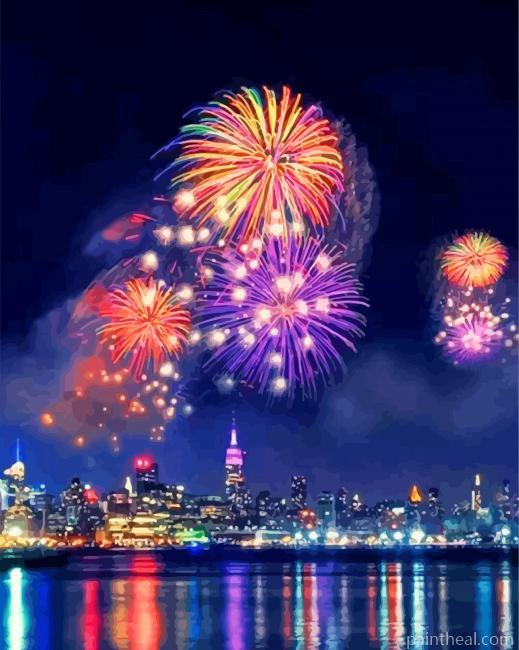 New York Fireworks Painting By Numbers Kits