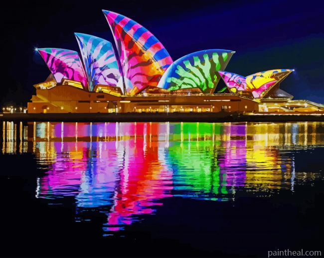 Opera House Colorful Reflection Painting By Numbers Kits