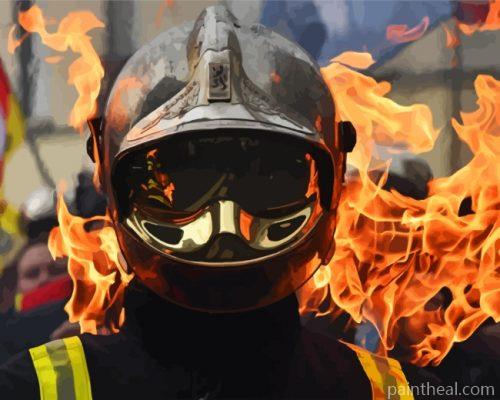 Cool Firefighter Man Painting By Numbers Kits