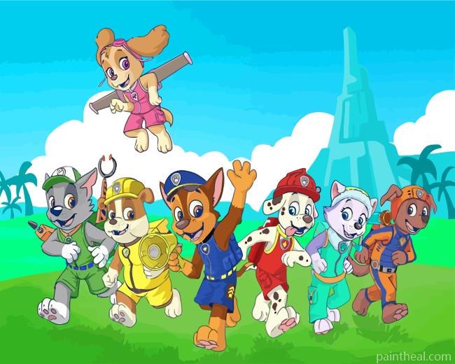 Paw Patrol Dogs Animation Painting By Numbers Kits