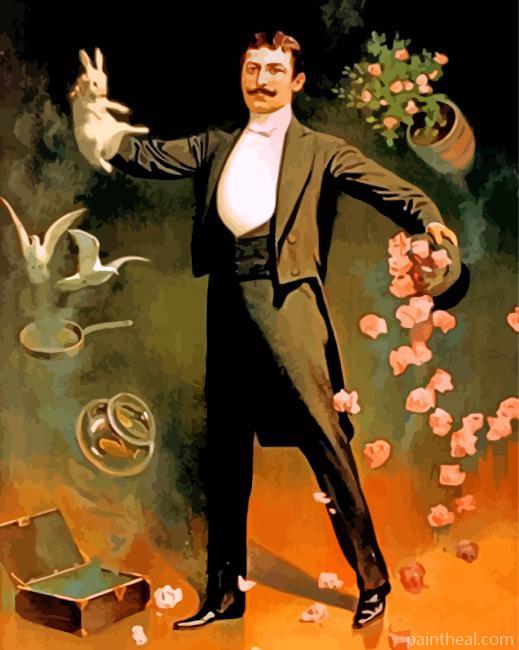 Vintage Magician Painting By Numbers Kits