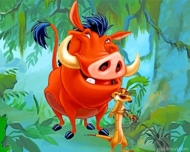 Timon And Pumbaa Painting By Numbers Kits