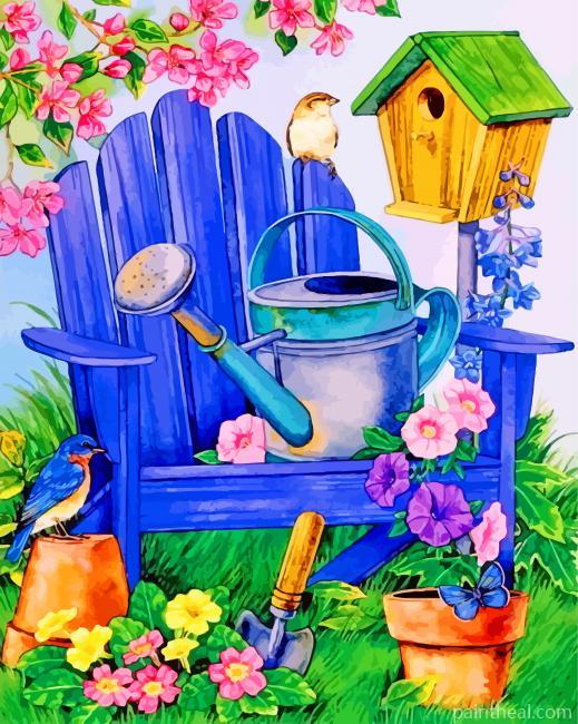 Garden Water Pail Painting By Numbers Kits