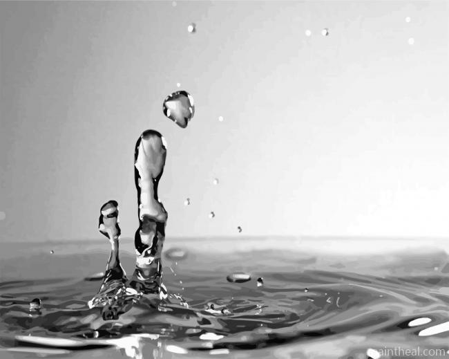Monochrome Water Drop Painting By Numbers Kits