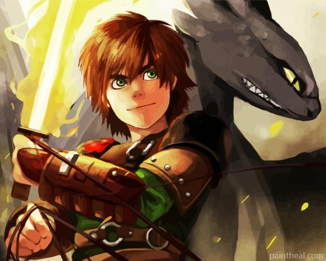 Hiccup And Dragon Animation Painting By Numbers Kits