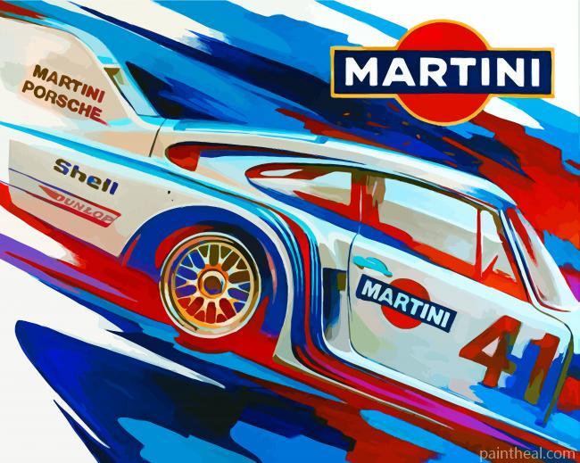 Porsche Martini Car Art Painting By Numbers Kits
