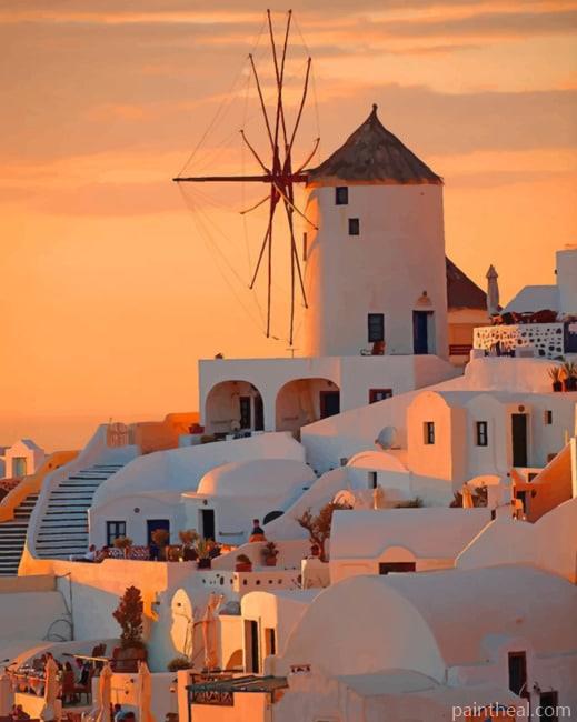 Thira Island Santorini Painting By Numbers Kits