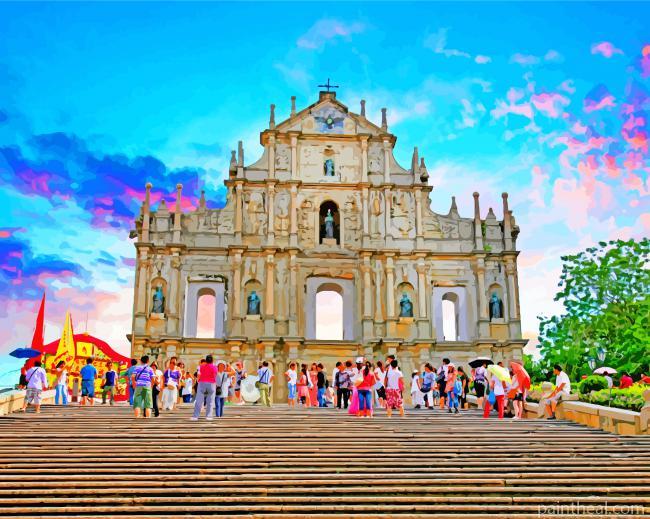 Macao Ruins Of St Paul's Painting By Numbers Kits