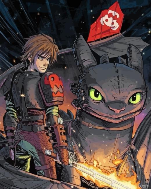 Hiccup And Toothless Painting By Numbers Kits