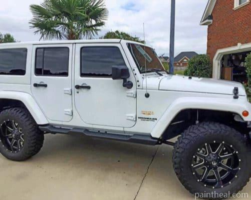 White Jeep Car Painting By Numbers Kits