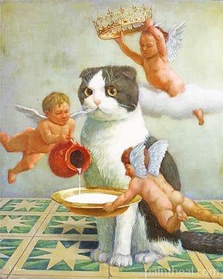 Cat and Angels Painting By Numbers Kits