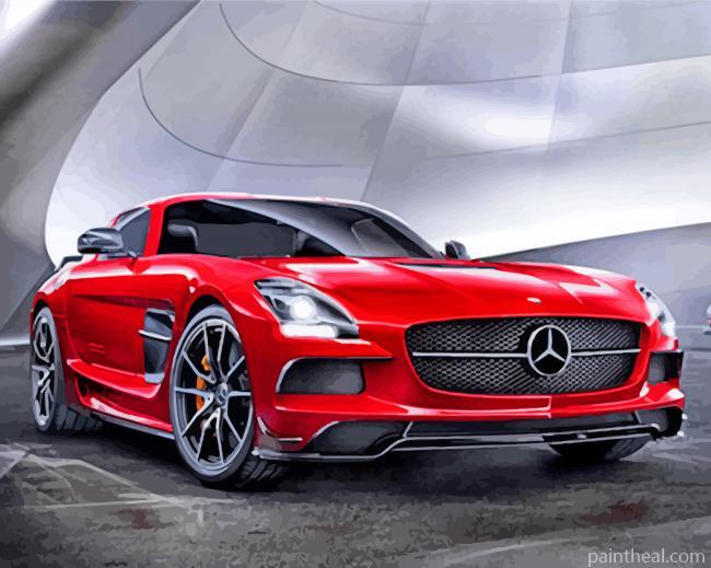 Red Mercedes Sls Painting By Numbers Kits