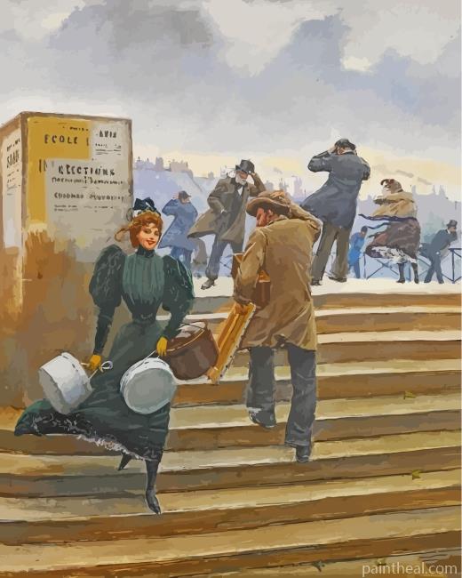 Modiste Sur Le Pont Des Arts Painting By Numbers Kits