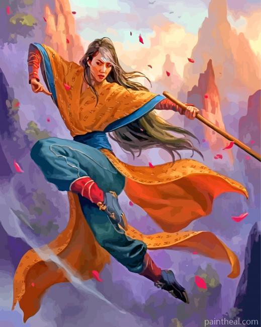 Kung Fu Woman Painting By Numbers Kits