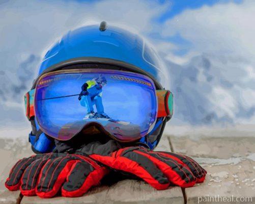 Skiing Planks Gloves Painting By Numbers Kits