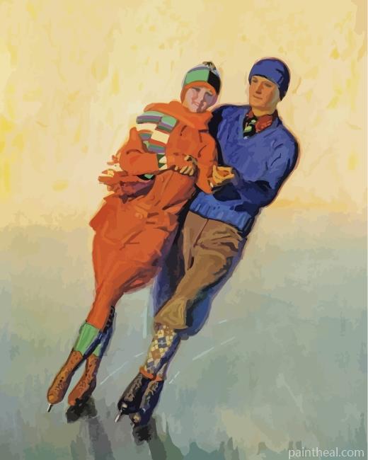 Couple Skating Painting By Numbers Kits