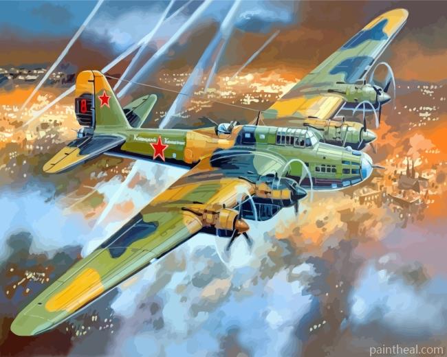 Soviet Pe 8 Bomber Painting By Numbers Kits