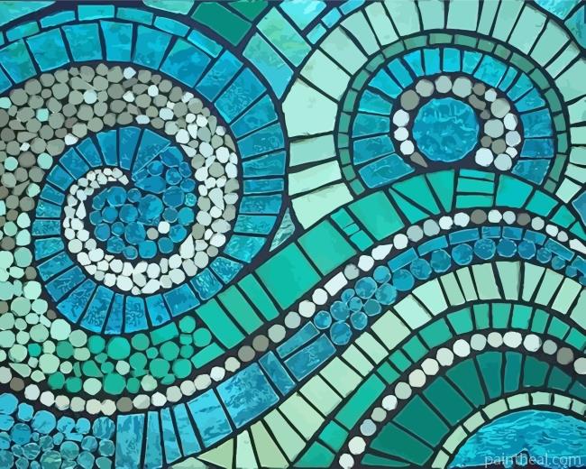 Aesthetic Green Mosaic Painting By Numbers Kits