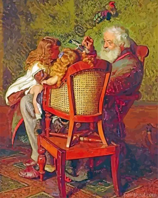 Grandfather And Kids Painting By Numbers Kits