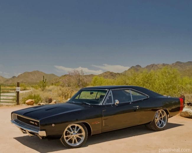 Black Dodge Car Painting By Numbers Kits