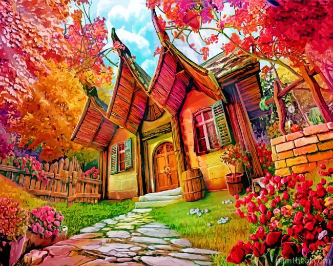 Fantasy House In The Forest Painting By Numbers Kits