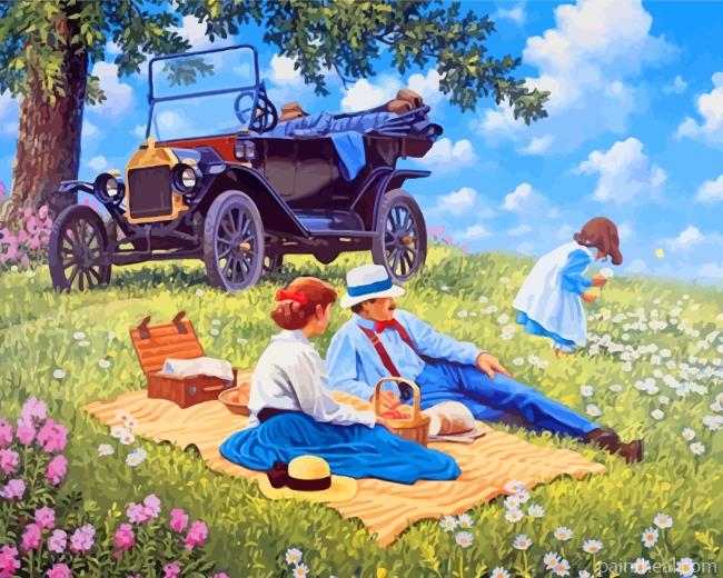 Family Picnic Painting By Numbers Kits