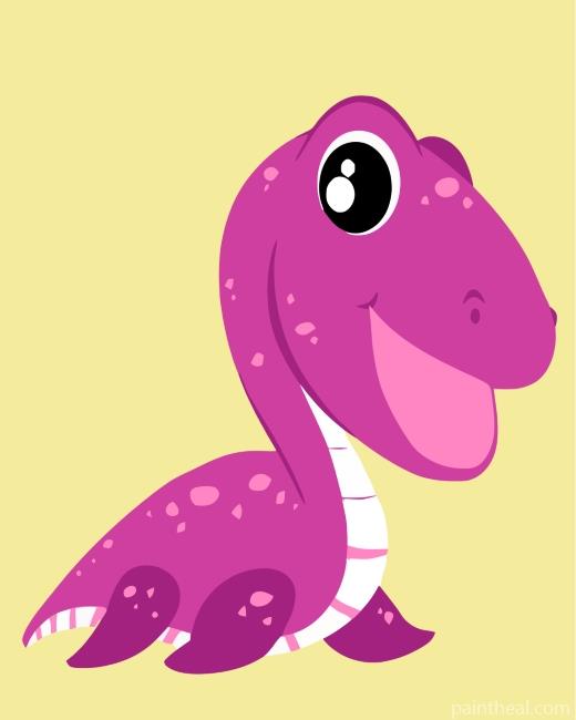 Purple Dinosaur Painting By Numbers Kits