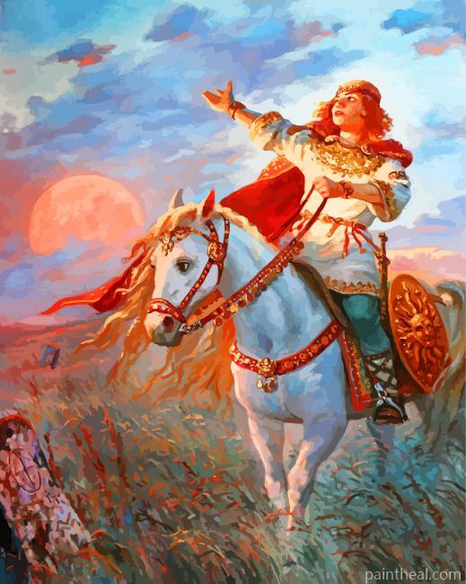 Warrior On Horse Painting By Numbers Kits