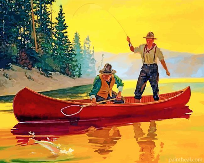 Men Fishing Painting By Numbers Kits