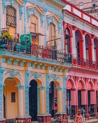 Colorful Buildings Cuba Painting By Numbers Kits