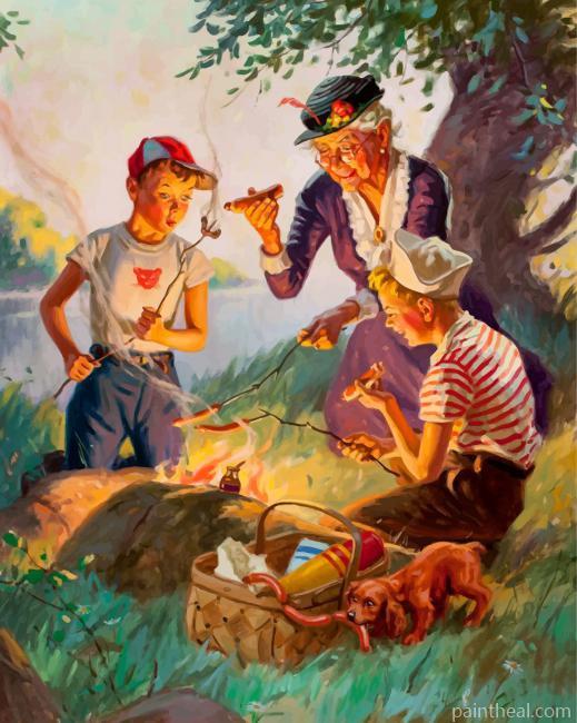 Picnic With Grandma Painting By Numbers Kits