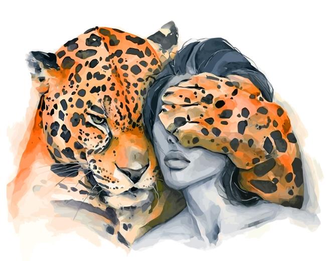 Woman And Tiger Painting By Numbers Kits