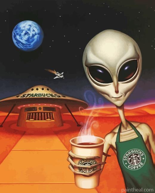 Alien Starbucks Painting By Numbers Kits