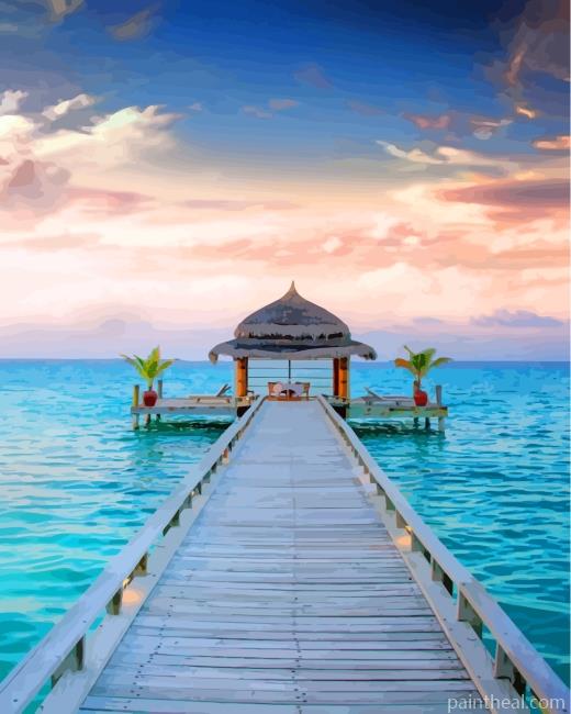 Maldives Landscape Painting By Numbers Kits