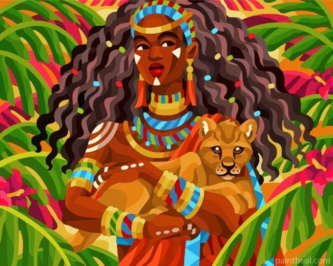 African Black Woman Painting By Numbers Kits