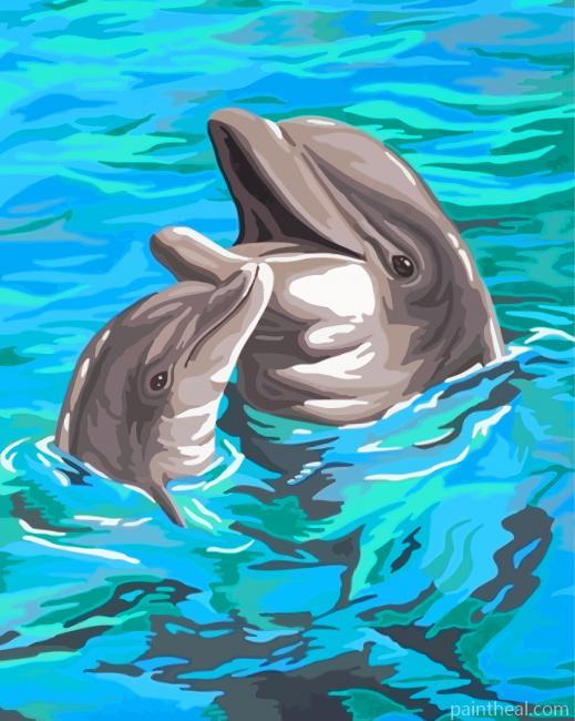 Happy Dolphins Painting By Numbers Kits