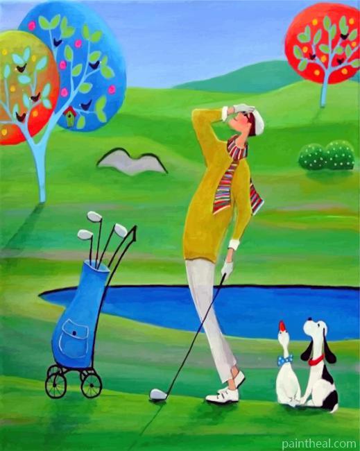 Aesthetic Golfer Painting By Numbers Kits