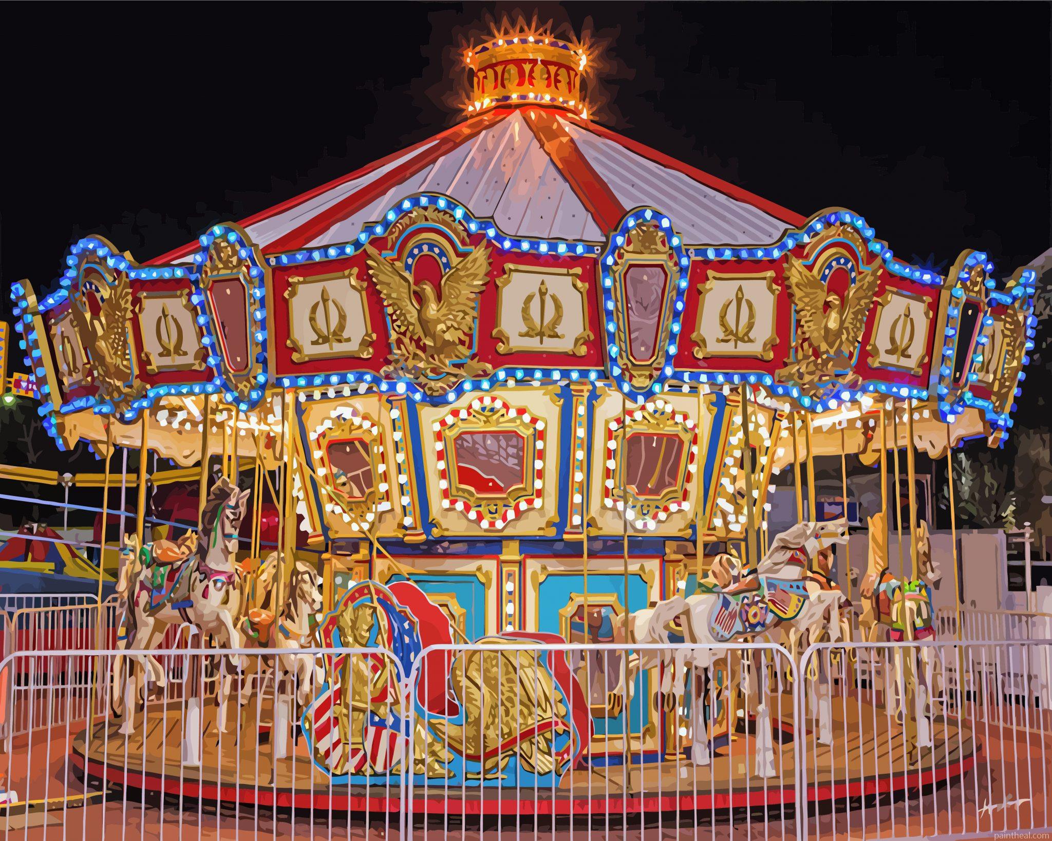 Merry Go Round Painting By Numbers Kits