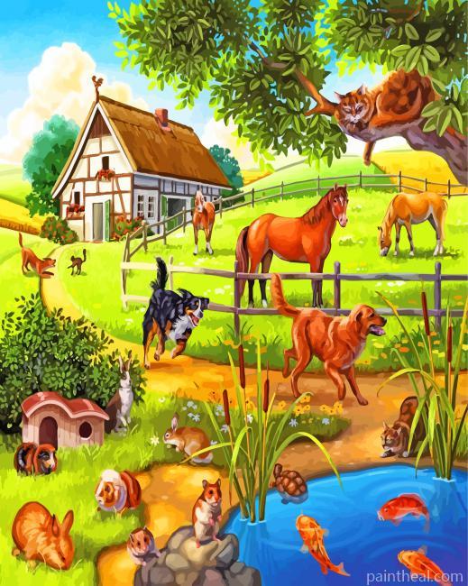 Happy Farm Painting By Numbers Kits