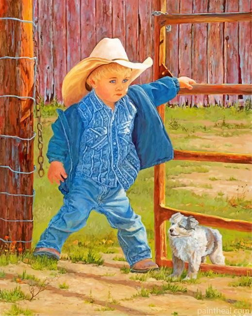 Western Little Cowboy Painting By Numbers Kits