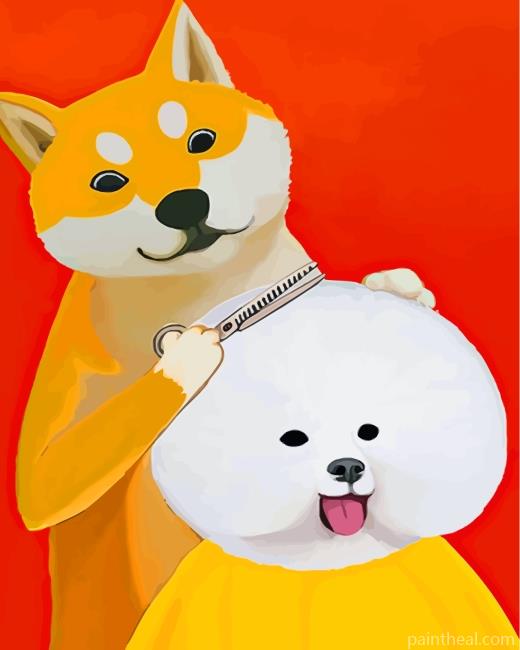 Barber Shiba Inu Painting By Numbers Kits