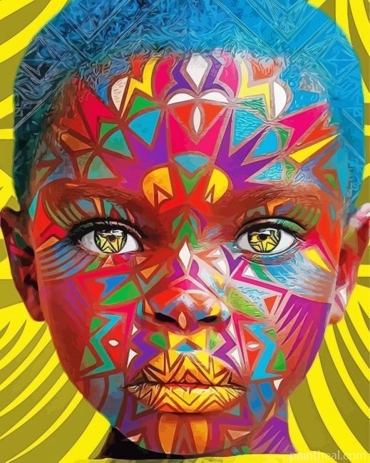 Colorful Black Boy Painting By Numbers Kits