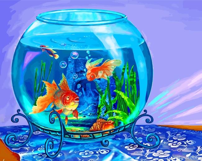 Aesthetic Fish Tank Painting By Numbers Kits
